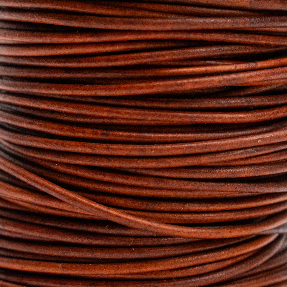 2mm Natural Red Brown Round Lace - 1yd
