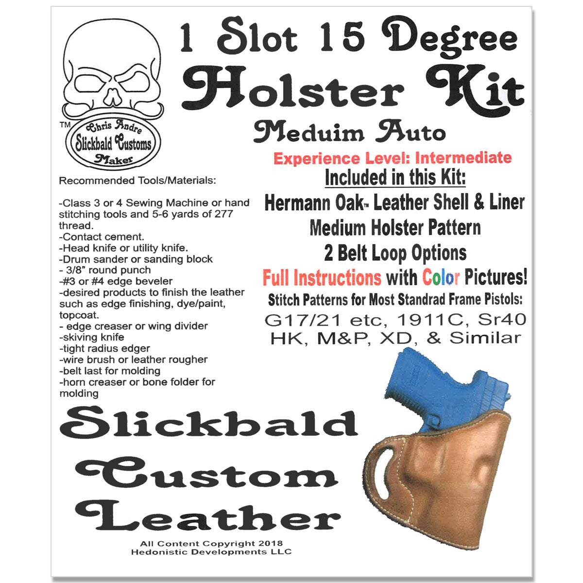 1SHK.Medium Auto.01.jpg Slickbald Holster Kits - 1-Slot Image