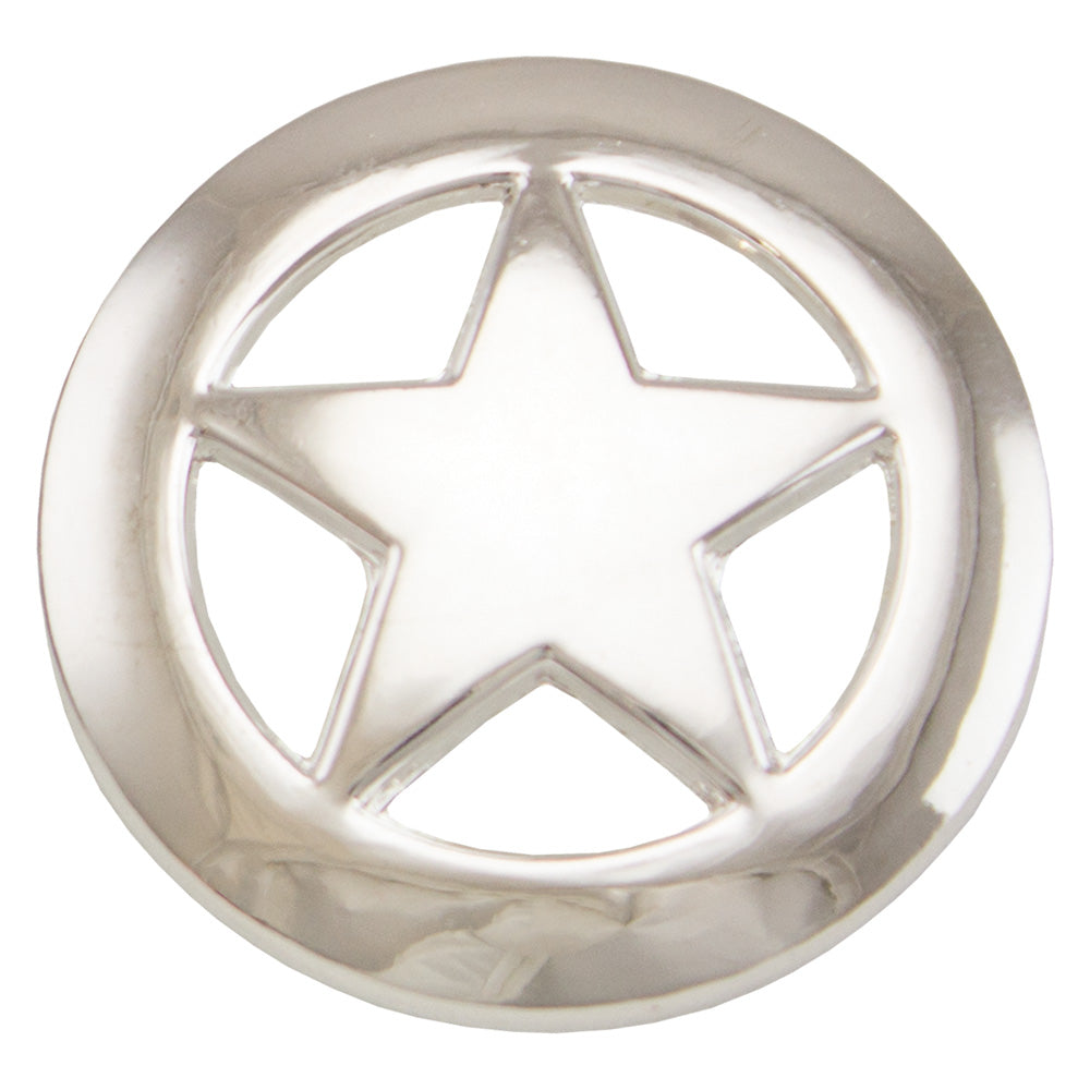 378-799302.SLC.jpg 1 ¼" Star Concho - Shiny Silver Plate Image