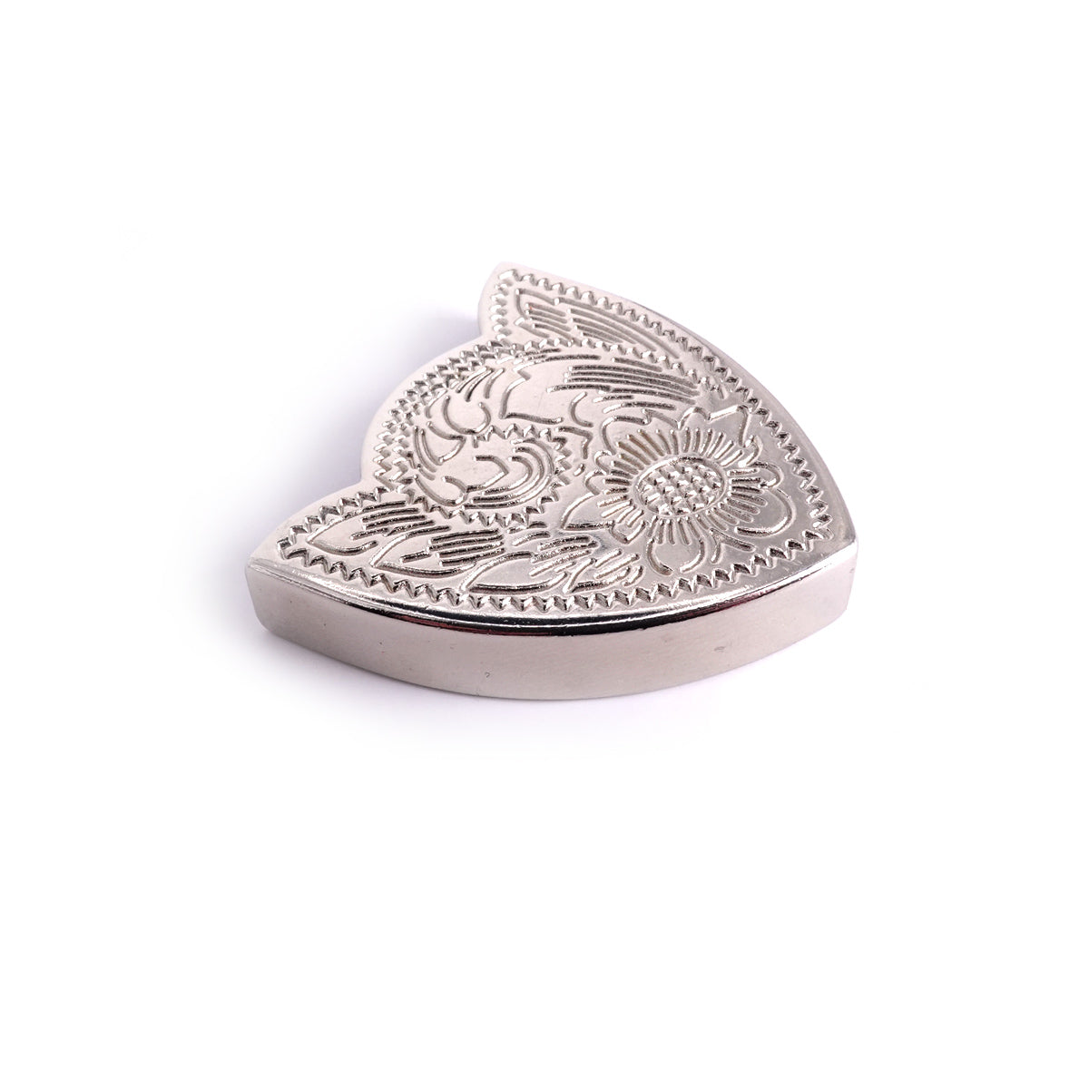 4-194800.jpg 1 ½" Engraved Buckle Tip - Nickel Plate Image