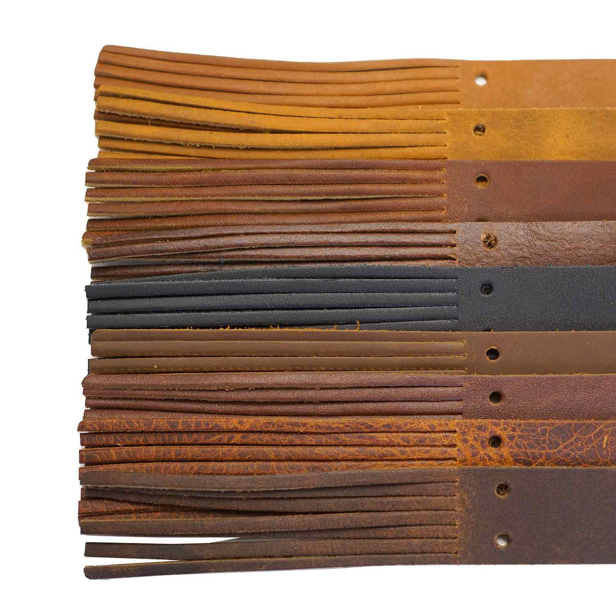 579-13001.SLC.10.jpg Fringed Leather Wristlet Strap - Mesquite Brown Image