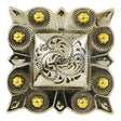 115-232504.SLC.jpg 1" Square Berry Concho - Old Silver/Gold Plate Image