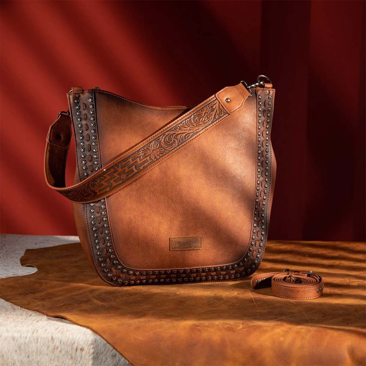 WCCOHB.Brown.01.jpg Wrangler Oversized Hobo Bags Image