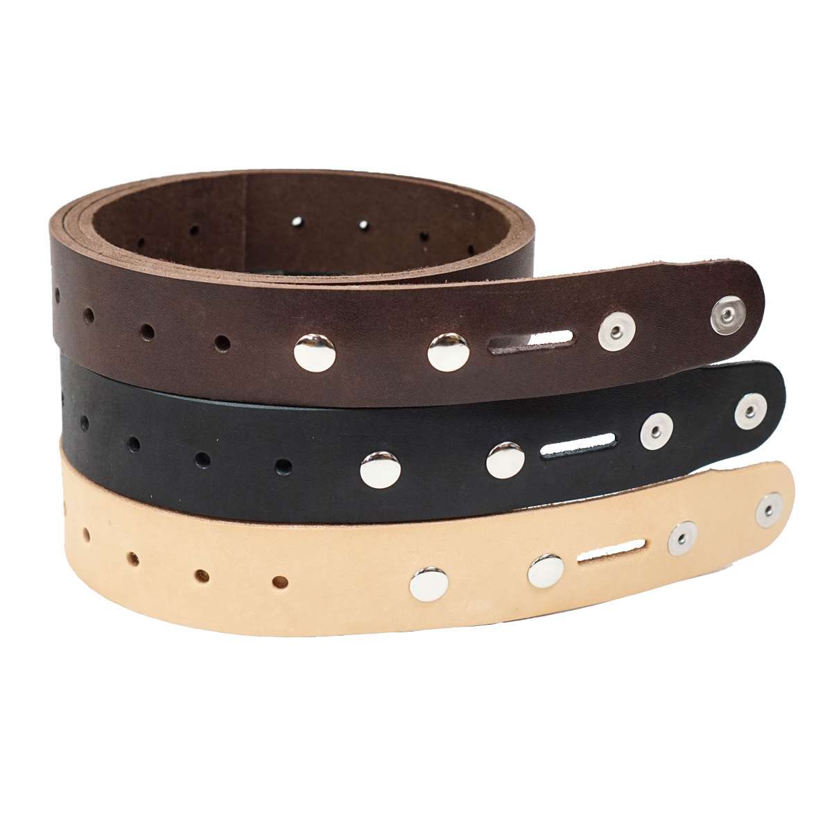 100-2123.SLC.4.jpg Single Hole Belt Blank w/ snaps - Hermann Oak Black Image