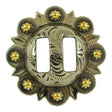 115-177004.SLC.jpg 1" Slotted Berry Concho - Old Silver/Gold Plate Image