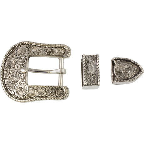 4-06246.SLC.jpg ¾" Floral Buckel Set - Antique Nickel Plate Image