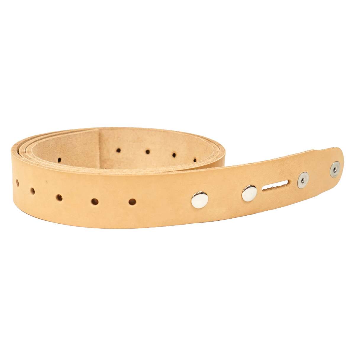 100-2113.SLC.1.jpg Single Hole Belt Blank w/ snaps - Hermann Oak Natural Image