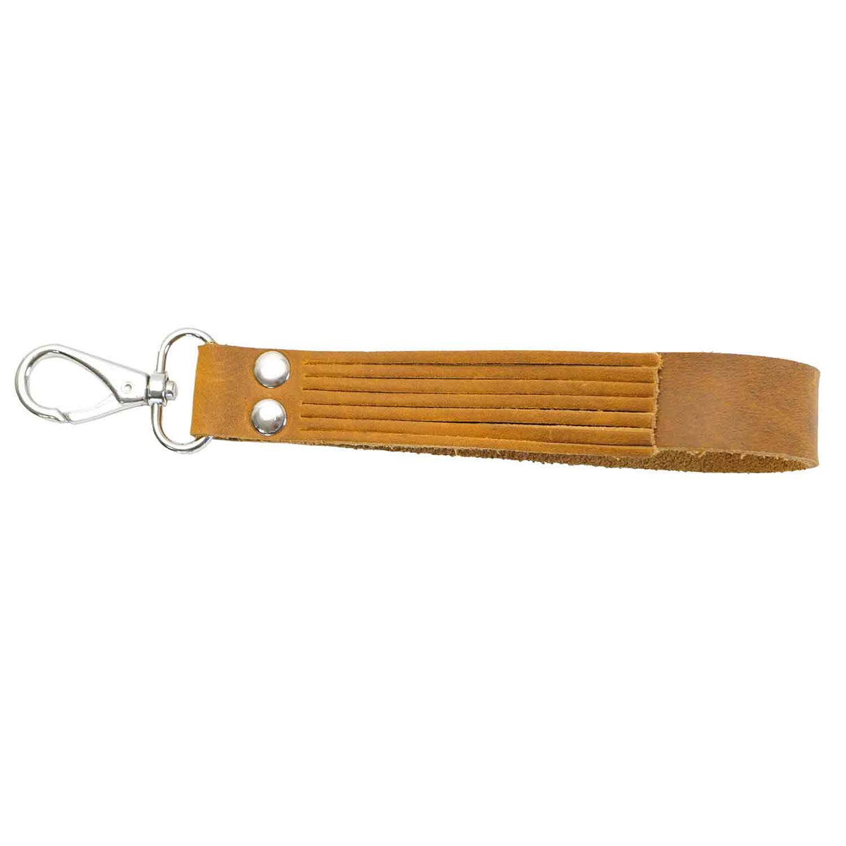 579-13001.SLC.05.jpg Fringed Leather Wristlet Strap - Mesquite Brown Image