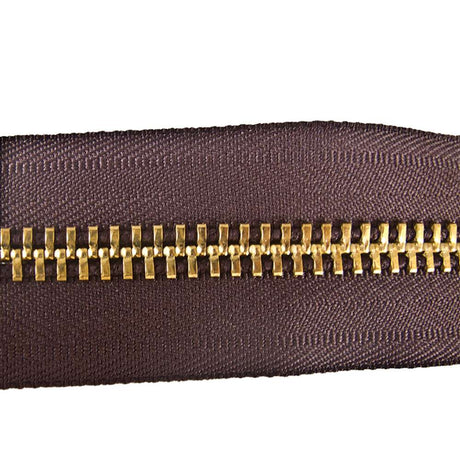 129-135304.SLC.jpg YKK #10 Zipper Tape - Brown/Brass Feet Image