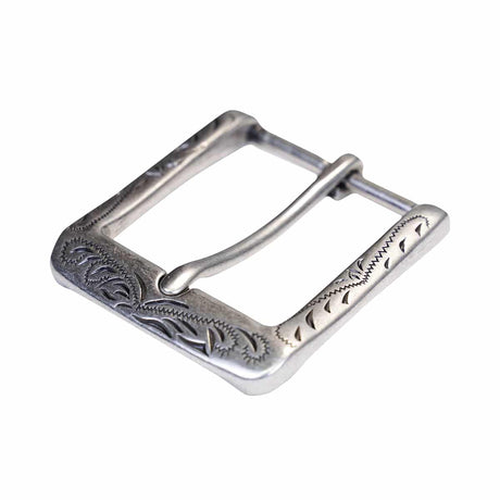 378-3206.SLC.1.jpg 1 ½" Rounded Engraved Buckle - Antique Nickel Image