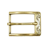 378-3203.SLC.1.jpg 1 ¼" Squared Engraved Buckle - Antique Brass Image