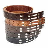 100-2079.SLC.3.jpg 1 1/2" Vintage Tan Buffalo Double Hole Belt Blank w/ Snaps Image