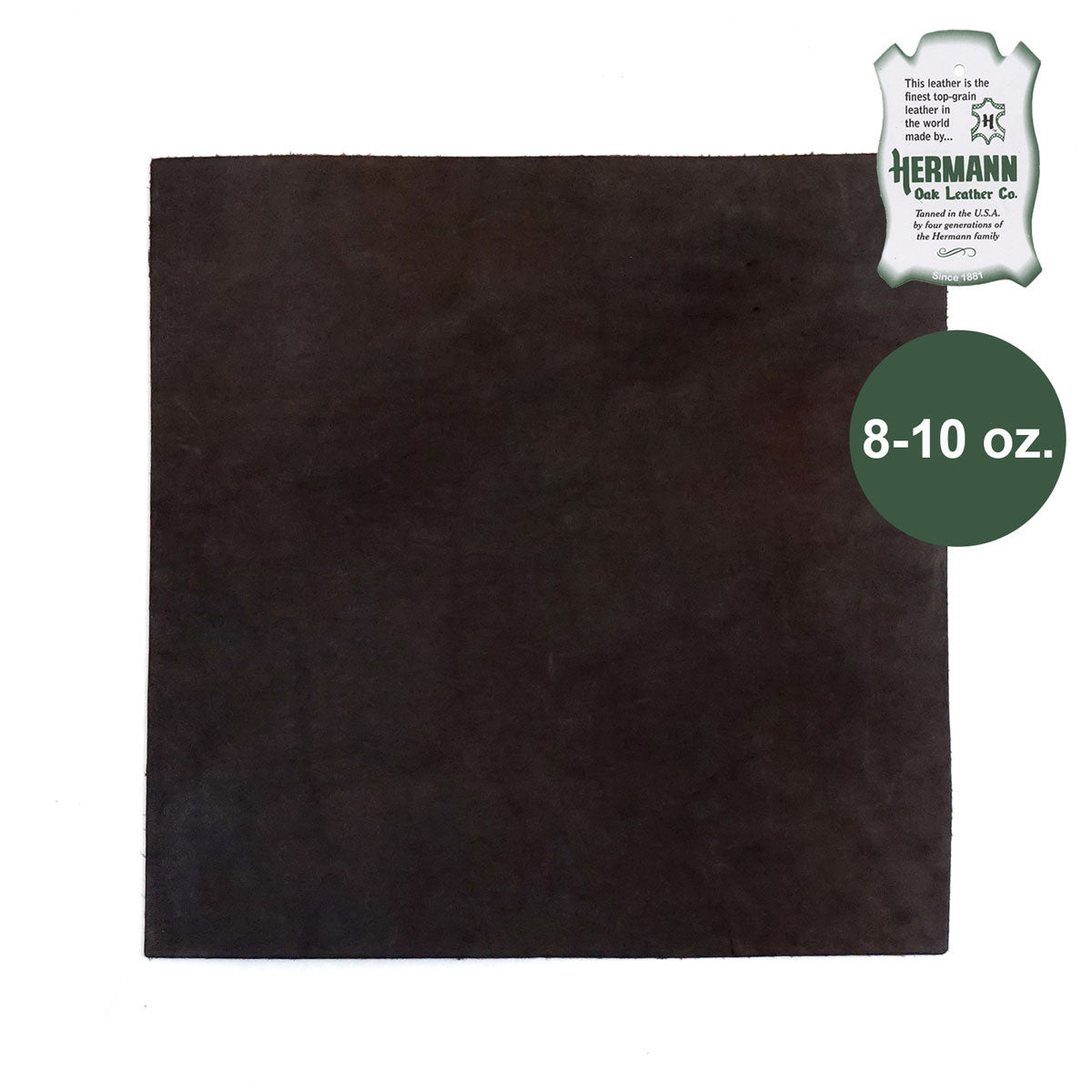 49-9221.SLC.1.jpg Hermann Oak Drum Dyed Brown Pre-Cut 8-10 oz. 12" x 12" Image