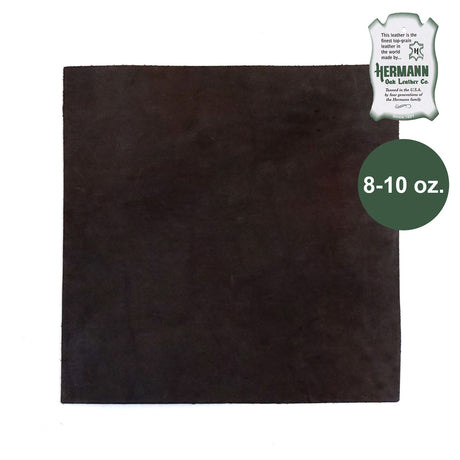49-9221.SLC.1.jpg Hermann Oak Drum Dyed Brown Pre-Cut 8-10 oz. 12" x 12" Image