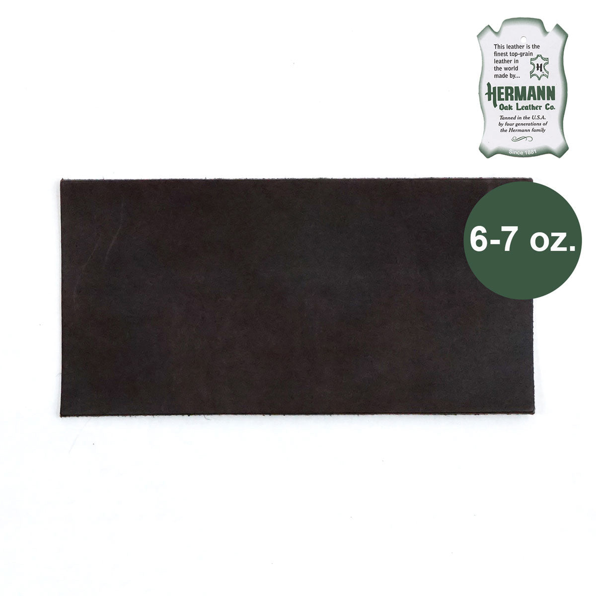 49-9110.SLC.1.jpg Hermann Oak Drum Dyed Brown Pre-Cut 6-7 oz. 6" x 12" Image