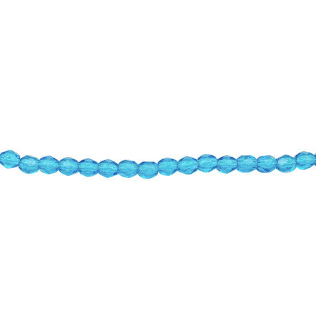 339-16.SLC.1.jpg 3mm Capri Blue Bead Strand - Firepolished Image