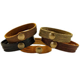 144-47463085.SLC.04.jpg 5pk Oil Tan Mystery Braid Bracelets - Nickel Plate Snap Image