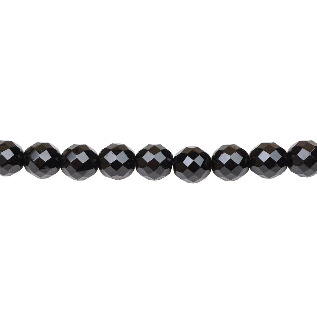222-4162.SLC.1.jpg 10mm Firepolish Strand - Jet Image