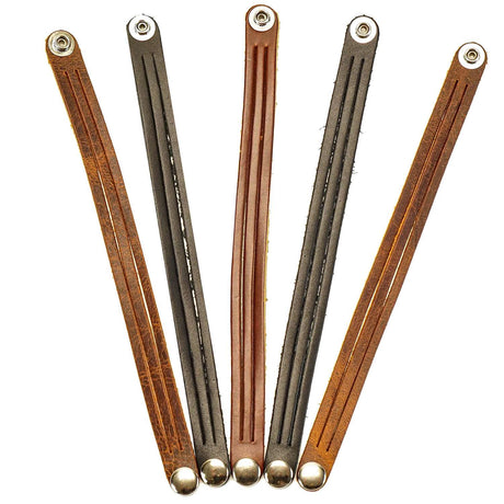 144-47463085.SLC.01.jpg 5pk Oil Tan Mystery Braid Bracelets - Nickel Plate Snap Image